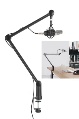 Immagine prodotto di Supporto professionale regolabile per microfono, ideale per vlog, podcast, trasmissioni e gaming