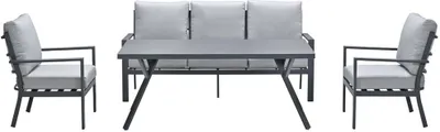 Produktbild von Garden Impressions Sergio Lounge-Dining sofa set - 4-teilig  - carbon black - hellgrau