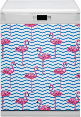 Produktbild von Magnet Folie für Geschirrspüler Magnete  Geschirrspüle Magnet für Spülmaschine 60x80 cm Dekor - Flamingos