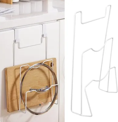 Produktbild von Topfdeckelhalter, Metallpfannen-Organizer-Gestell mit Versenkter Behandlung, Multifunktionaler Topfdeckelhalter, Platzsparender Backgeschirr-Kochgeschirr-Aufbewahrungsständer für