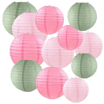 Productafbeelding van Set van 12 Vouwbare Papieren Lantaarns in Pastelkleuren