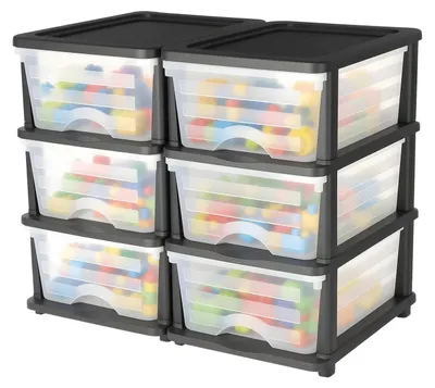 Produktbild von VEVOR Schubladenwagen Schubladenschrank mit 3 Schubladen (2er-Pack), rollbarer S