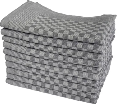 Produktbild von 10 Grubentücher 50x70 cm grau anthrazit Küchentücher Geschirrtücher Grubentuch