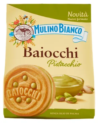 Image de Biscuits aux pistaches fourrés Baiocchi, 240g - Mulino Bianco
