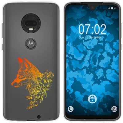 Produktbild von PhoneNatic Case kompatibel mit Motorola Moto G7 Plus Silikon-Hülle Floral Fuchs M1-2