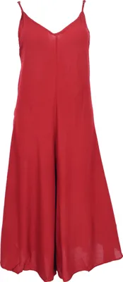 Produktbild von Boho Jumpsuit, Knöchellanger Sommer Overall, Hosenkleid - Weinrot, Damen, Viskose, Hosen