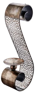 Produktbild von Wandkerzenhalter aus Metall, Länge 13 cm, Breite 20,5 cm, Höhe 51 cm, einfache Wandmontage
