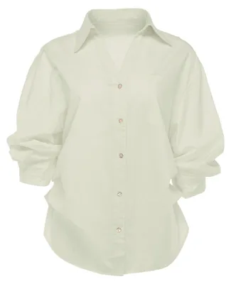 Produktbild von Gewebte Damen Bluse Grün, Größe M, aus 100% Baumwolle mit Brusttasche