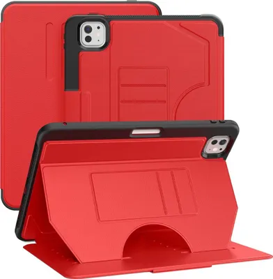Produktbild von Mobigear Magnetic Folio iPad Pro 11 Zoll (2025) Hülle Klapphülle + Stifthalter - Rot