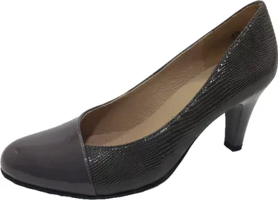 Produktbild von Caprice Damen Pumps, Lack/Schlangenoptik, grau/braun, 6cm Absatz 36