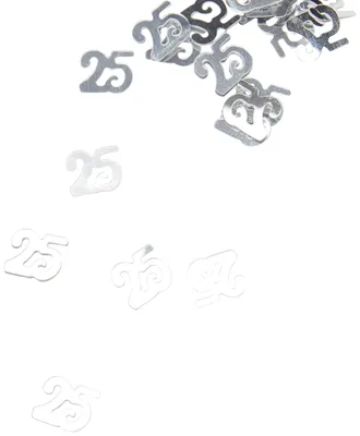 Tischkonfetti 25. Geburtstag Silber Glitzer Streudeko