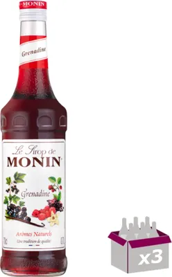 Produktbild von Lot de 3 Sirop Monin - Grenadine - 1L