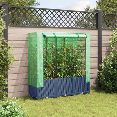 Produktbild von vidaXL Hochbeet mit Gewächshaus-Aufsatz Rattan-Optik 120x40x138 cm