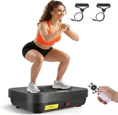 Productafbeelding van Trilplaat Fitnessapparaat - Vibratieplatform Training - Full Body Workout - 99 Snelheden 8 Modi - 150 kg Belastbaar - Zwart