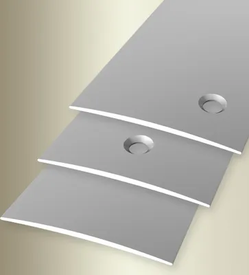 Produktbild von PROVISTON | Übergangsprofil | Breite:60 mm | Höhe:5 mm | Länge:1000 mm | Metallprofil | Bodenprofil | Ausgleichsprofil | Aluminium eloxiert | Silber | Selbstklebend | 1 Stück