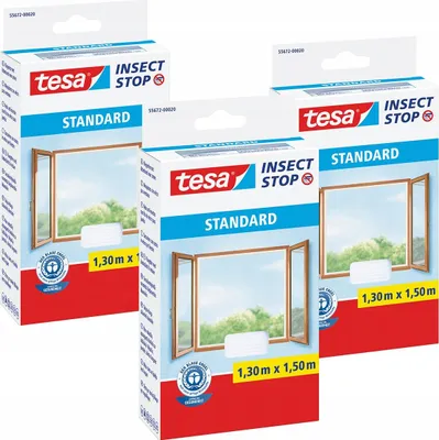 Obrázok produktu pre Sieť proti hmyzu do okien STANDARD 1,30 m * 1,50 m, biela x 3 kusy