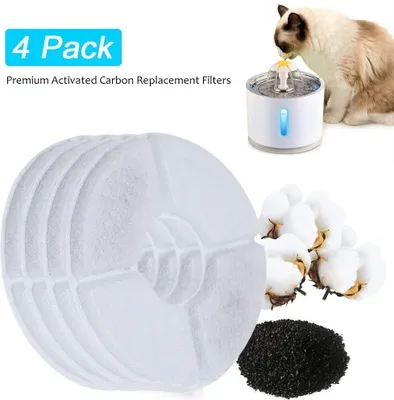 Obrázek produktu pro 4 kusy filtru s aktivním uhlím do fontány pro kočky s 2,4l dávkovačem vody
