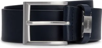 Produktbild von BOSS leren heren riem, donkerblauw
