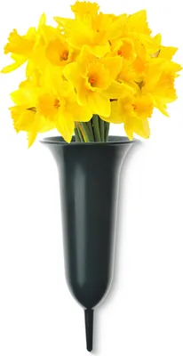 Image de Entonnoir Vase funéraire avec piquet de terre résistant au gel vert 37 cm