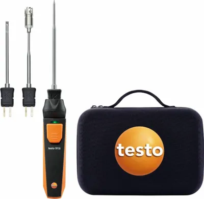 Produktbild von testo - 915i Temperatur-Set - 0563 5915 - Thermometer mit Temperaturfühlern für die Temperaturmessung in Lebensmitteln, Flüssigkeiten, Gasen, der Umgebungsluft und anderen Medien