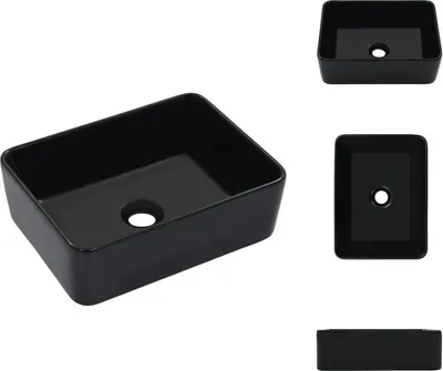 Immagine prodotto di vidaXL Lavabo 40 x 30 x 13 cm in Vetroceramica nera - Lavabo da bagno