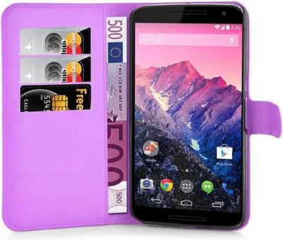 Image de Cadorabo Housse pour Motorola Google NEXUS 6 Housse de protection en violet Housse pour téléphone portable Etui Case Cover Fermeture magnétique