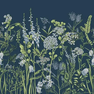 Produktbild von Sanders & Sanders Fototapete Feldblumen Dunkelblau und Hellblau 375 x 270 cm