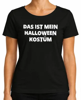 Productafbeelding van Dit is mijn Halloween-kostuum: een grappig speldje op een griezelig dames T-shirt, zwart, maat M