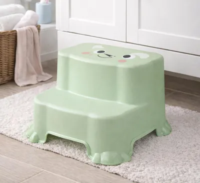Produktbild von Kinder Tritthocker Trittstufe Hocker Kunststoff Grün rutschfest