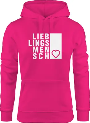 Produktbild von Hoodie Damen Lieblingsmensch Sweatshirt Kapuze Kapuzenpullover Hoody Neverless® pink XL