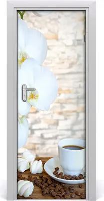 Produktbild von Tulup Türaufkleber 75x205 cm Dekorative Aufkleber Selbstklebend Wasserdichte Tapete Abnehmbar Schlafzimmer Wohnzimmer Wohnkultur - Kaffeetasse