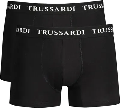 Produktbild von Schwarze Herren Boxershorts im Zweierpack mit Gummibund und Print