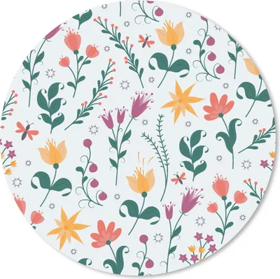 Produktbild von MuchoWow® Mauspad Mousepad Muster - Blumen - Blätter 50x50 cm - Mousepads - Maus Mat - Pad - Mausunterlage - Vinyl