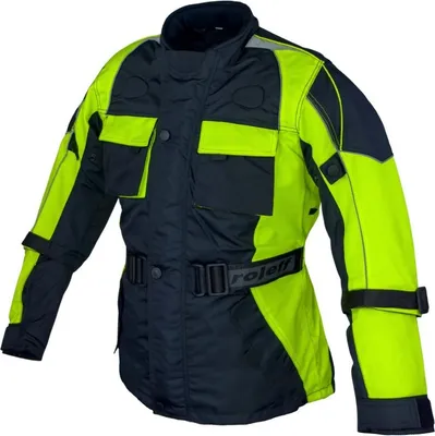 Produktbild von Roleff RO433K Kinder-Motorradjacke – Neongelb/Schwarz, wasserdicht, atmungsaktiv & mit Protektoren Roleff Größe: Kindergröße 170,