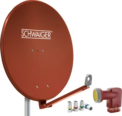 Produktbild von Satellitenanlage Set Ziegelrot Aluminium 88 cm