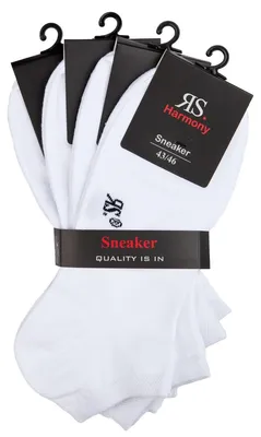 Produktbild von RS Harmony 4er-Pack Sneaker-Socken weiß Übergröße
