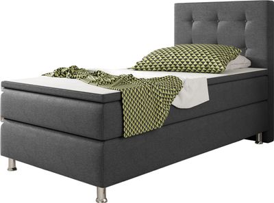 Inter Handels Boxspringbett Köln 90x200 Webstoff Anthrazit
