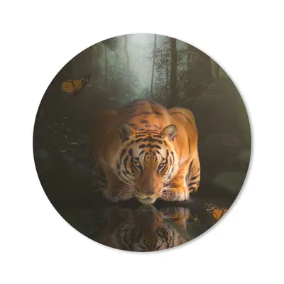 Produktbild von MuchoWow® Mauspad Mousepad Tiere - Schmetterling - Tiger 20x20 cm - Mousepads - Maus Mat - Pad - Mausunterlage - Schreibtischmatte