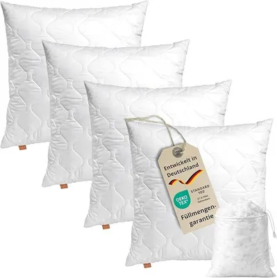 Imagen del producto de Juego de 4 almohadas de 80x80 cm, almohadas hipoalergénicas, confort 100
