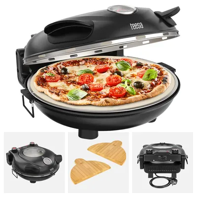 Obrázok produktu pre Teesa Supreme, 1 pizza/pízz, Čierna, 400 °C, 320 x 320 mm, 0,84 m, 1200 W
