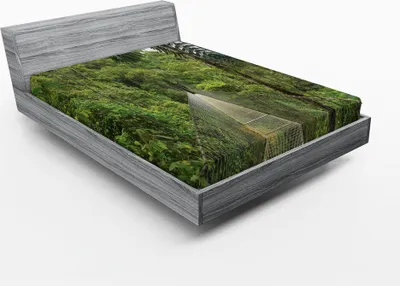 Produktbild von ABAKUHAUS Zentralamerika Spannbetttuch, Hängebrücke im Naturpark Regenwald in Costa Rica Naturlandschaften, 140 x 200 cm, Mehrfarbig