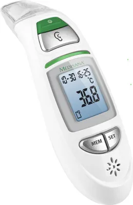Image de Medisana TM 750 thermomètre corporel digital Thermomètre de détection à distance Boutons d'oreille et de front blancs