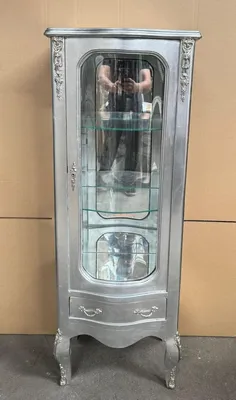 Produktbild von Casa Padrino Barock Vitrine Silber H. 136 cm - Barock Möbel