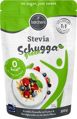 Produktbild von BORCHERS Schugga green, Kristalline Streusüße, Stevia-Erythrit Mischung 300g