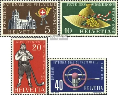 Produktbild von Briefmarken Schweiz 1955 Mi 607-610 (kompl.Ausgabe) gestempelt Sondermarken