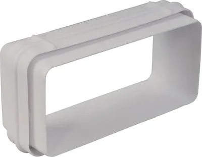 Image de optimAIRo N10026 Raccord de gaine plate, adaptateur de gaine de ventilation Élément de liaison, installation rapide, plastique blanc 111 x 54