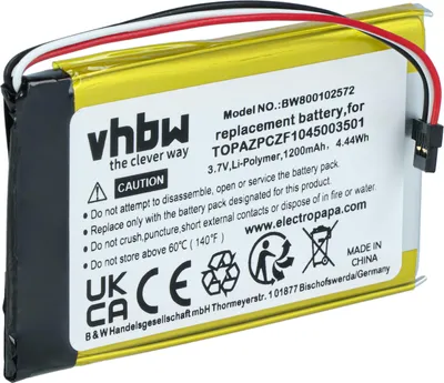 Produktbild von vhbw Akku kompatibel mit Navigon 70 Premium, 70 Premium Live GPS Navigation Navi (1200 mAh, 3,7 V, Li-Polymer)