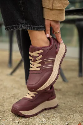 Produktbild von Damen-Sneaker BIG STAR UU274041 in Burgunderrot – bequeme Freizeitschuhe mit Obermaterial aus Kunstleder