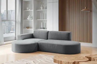 Produktbild von Kaiser Möbel Modernes L-förmiges Designer-Ecksofa Modena Falten Anthrazit Links