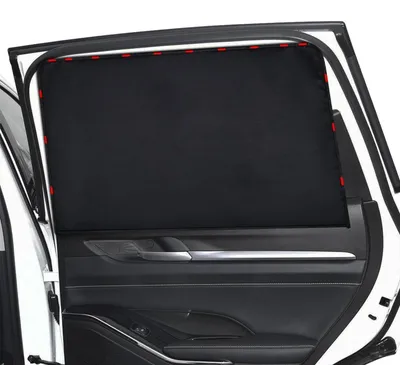 Productafbeelding van Zonwering voor auto, magnetisch, voor baby's en kinderen, privacybescherming, UV-bescherming, hitteschild, voor zijruiten, zwart, 2 stuks, 79x50 cm